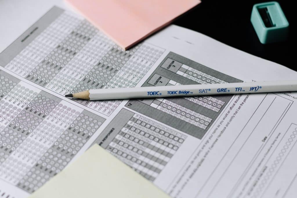 Scantron with multiple answer columns.