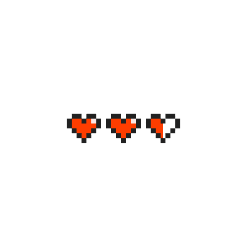 8-bit style hearts
