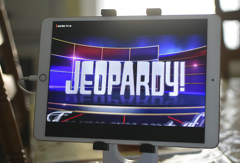 Jeopardy! playing on an ipad. 