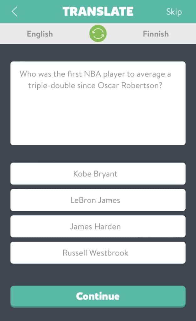 Fig 6. Screenshot taken by Jamie Rotante of the Question Factory in Trivia Crack , Etermax, 2021