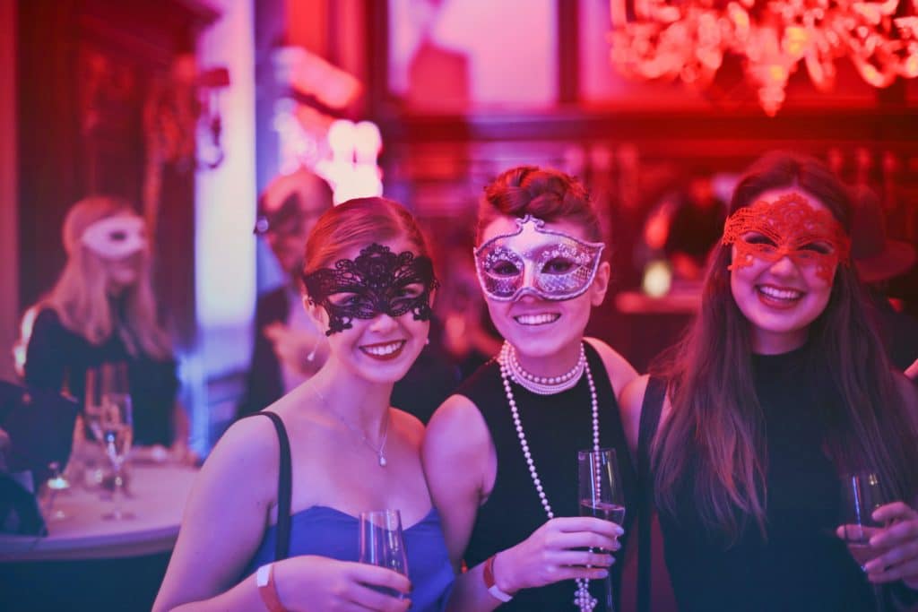 Women at a costume party.