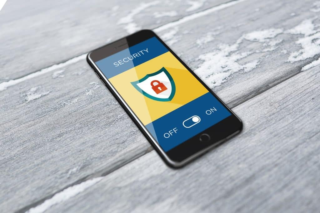 A smartphone displaying a security lock.