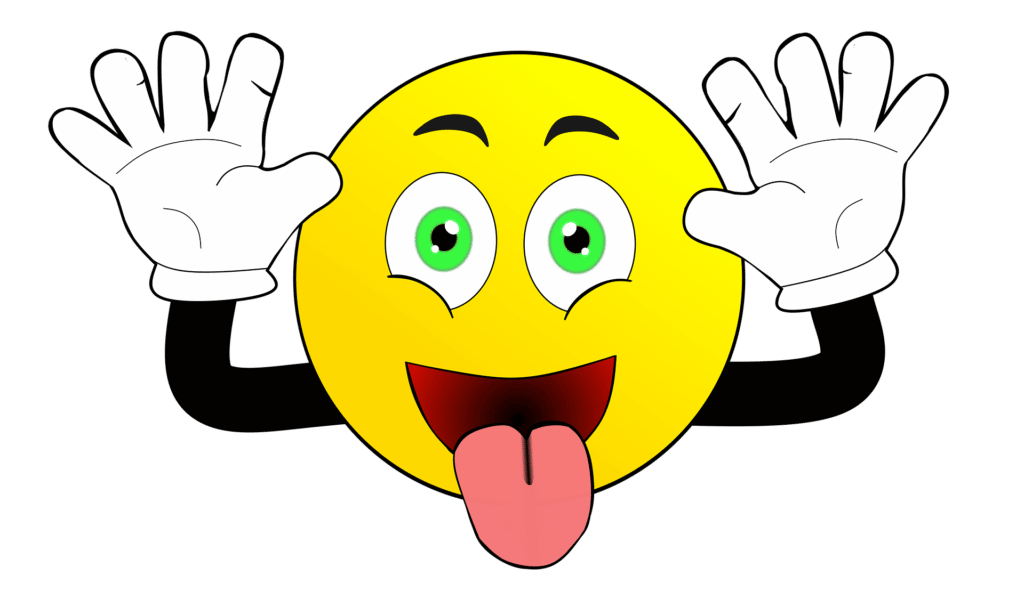 Illustration of an emoji making a funny face.