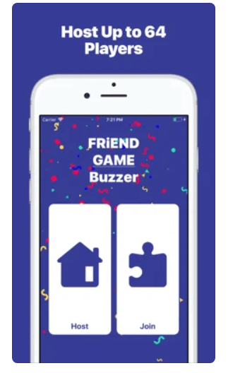 Screen shot of iOS app Friend Game Buzzer
