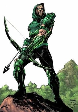 Artwork for the cover of Green Arrow: 80 Years of the Emerald Archer vol. 1, 1 (March, 2021 DC Comics) 
Art by Jim Lee in 2020