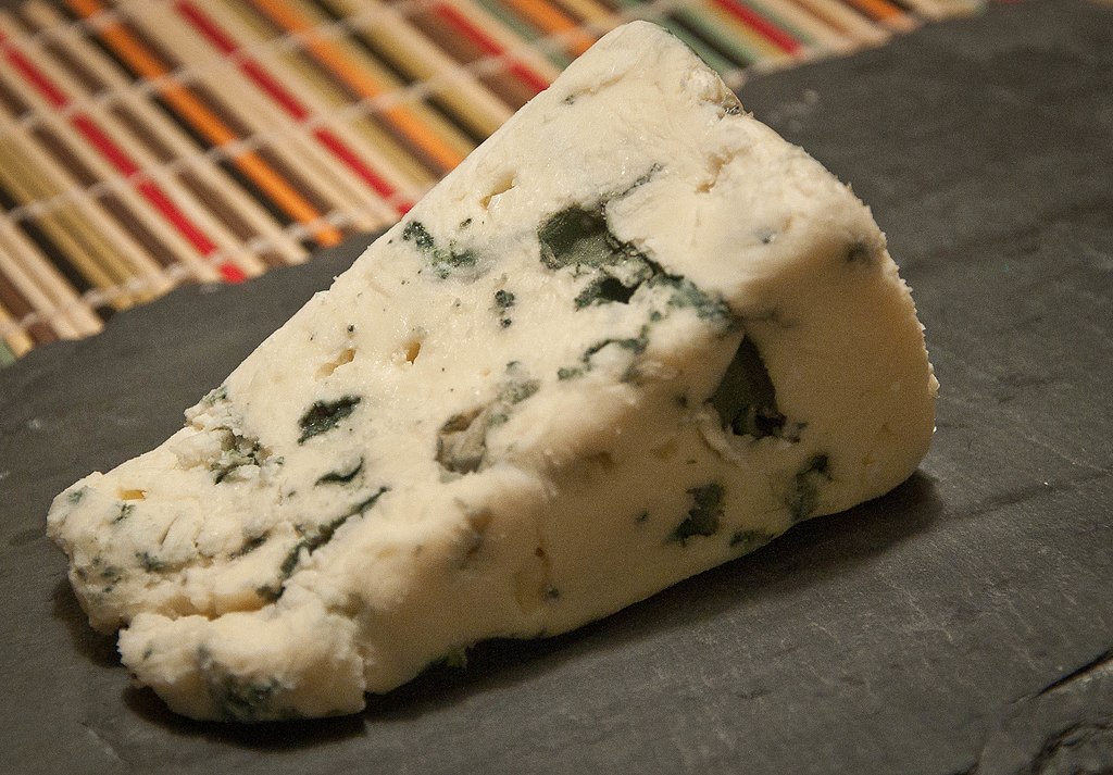 Close-up of Roquefort cheese