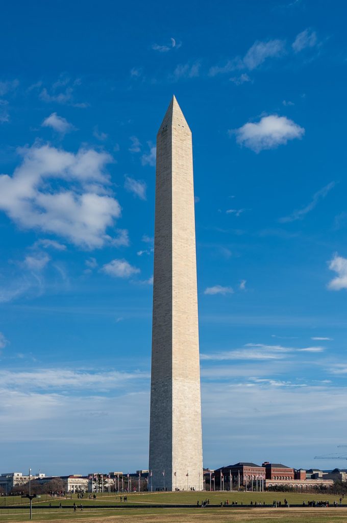 Washington Monument photo taken in 2017, from NW side