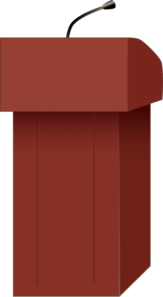 Illustration of a wooden podium