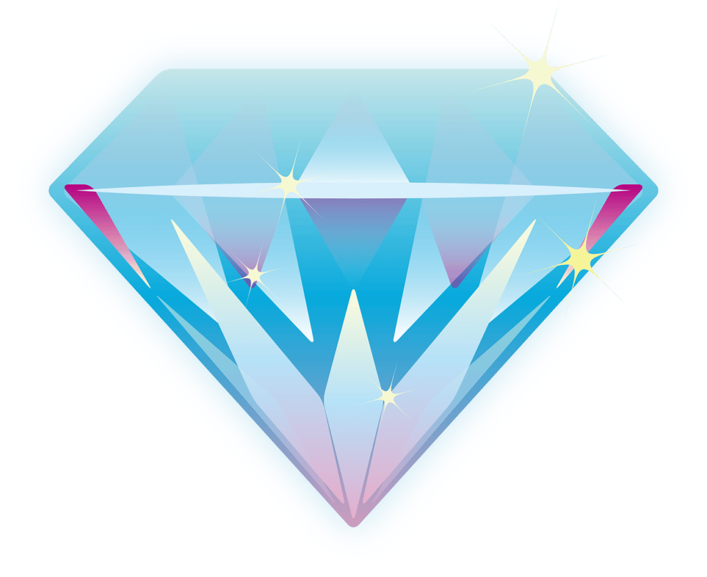 Illustration of a blue diamond.