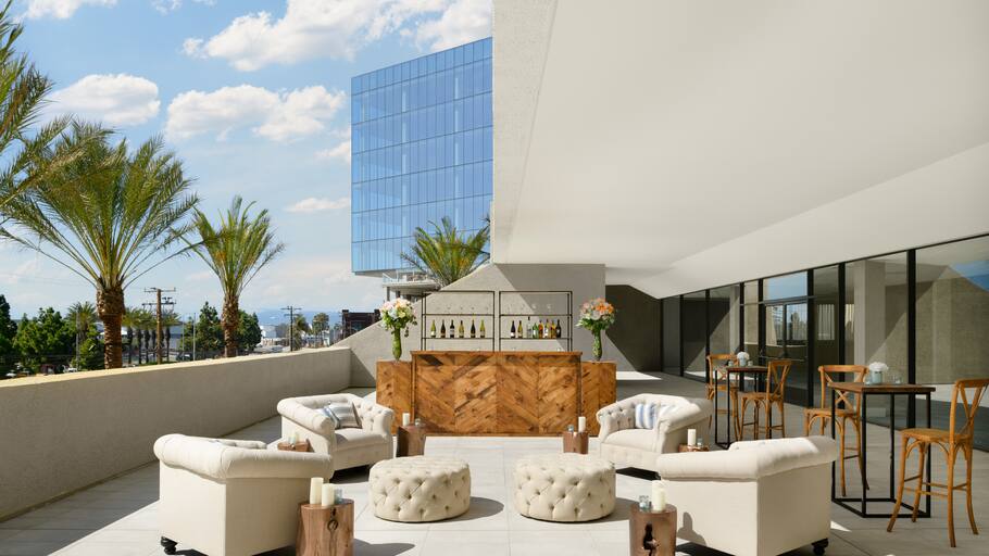 Rooftop meeting space at the Century Park Hotel in West Los Angeles