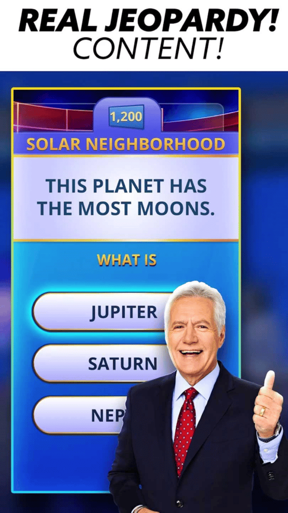 Screenshot of the Jeopardy! mobile game