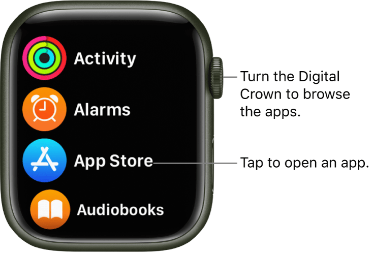 Screen displaying the App Store on Apple Watch