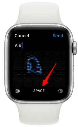 Scribble feature on an Apple Watch