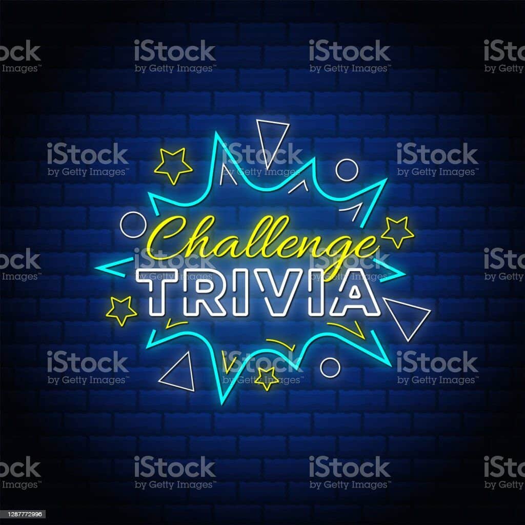 Trivia challenge neon signs text style.