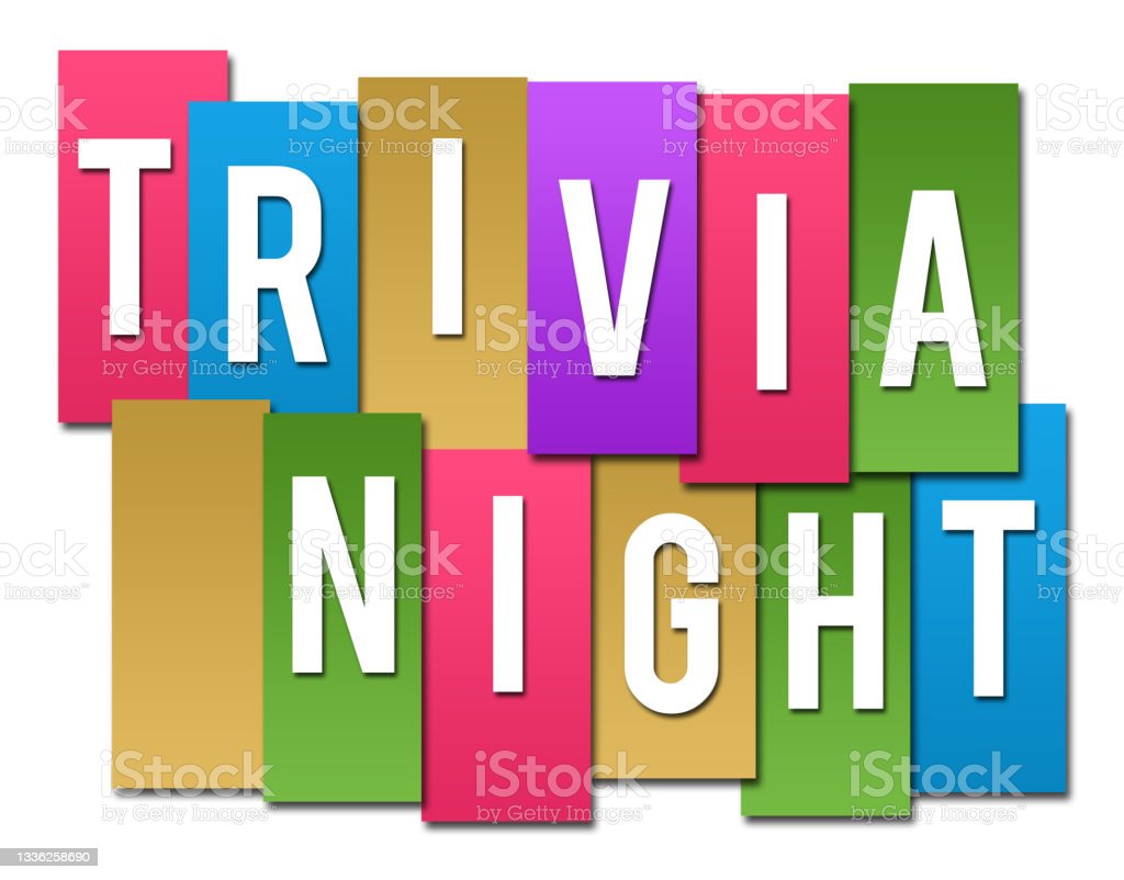 A stock image of the words TRIVIA NIGHT in all caps on different colored blocks.