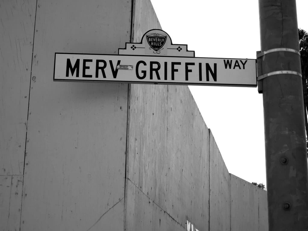 Photo of the Merv Griffin Way sign in Beverly Hills, California