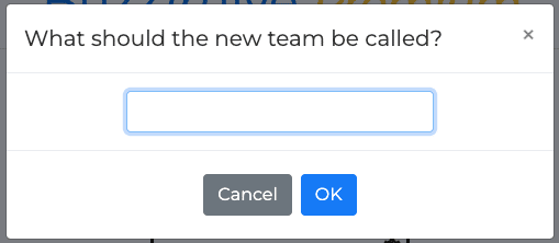 Screenshot from BuzzIn.live Premium prompting for a new team name