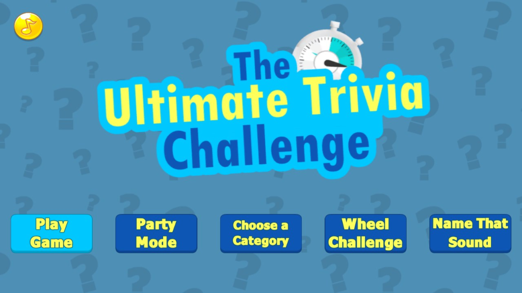 Screengrab of the title selection screen of The Ultimate Trivia Challenge