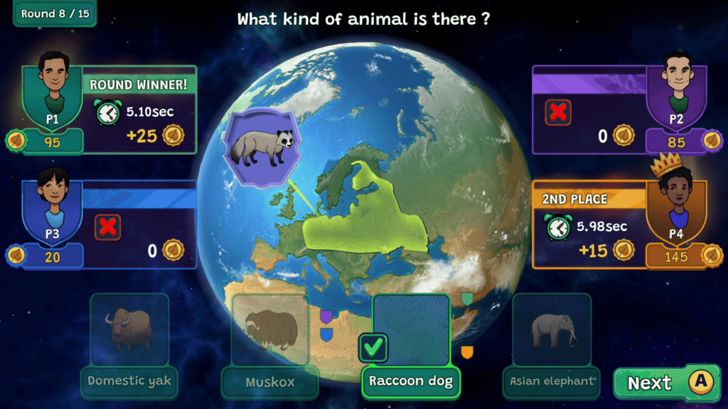 Screengrab of a question screen in Planet Quiz: Learn & Discover