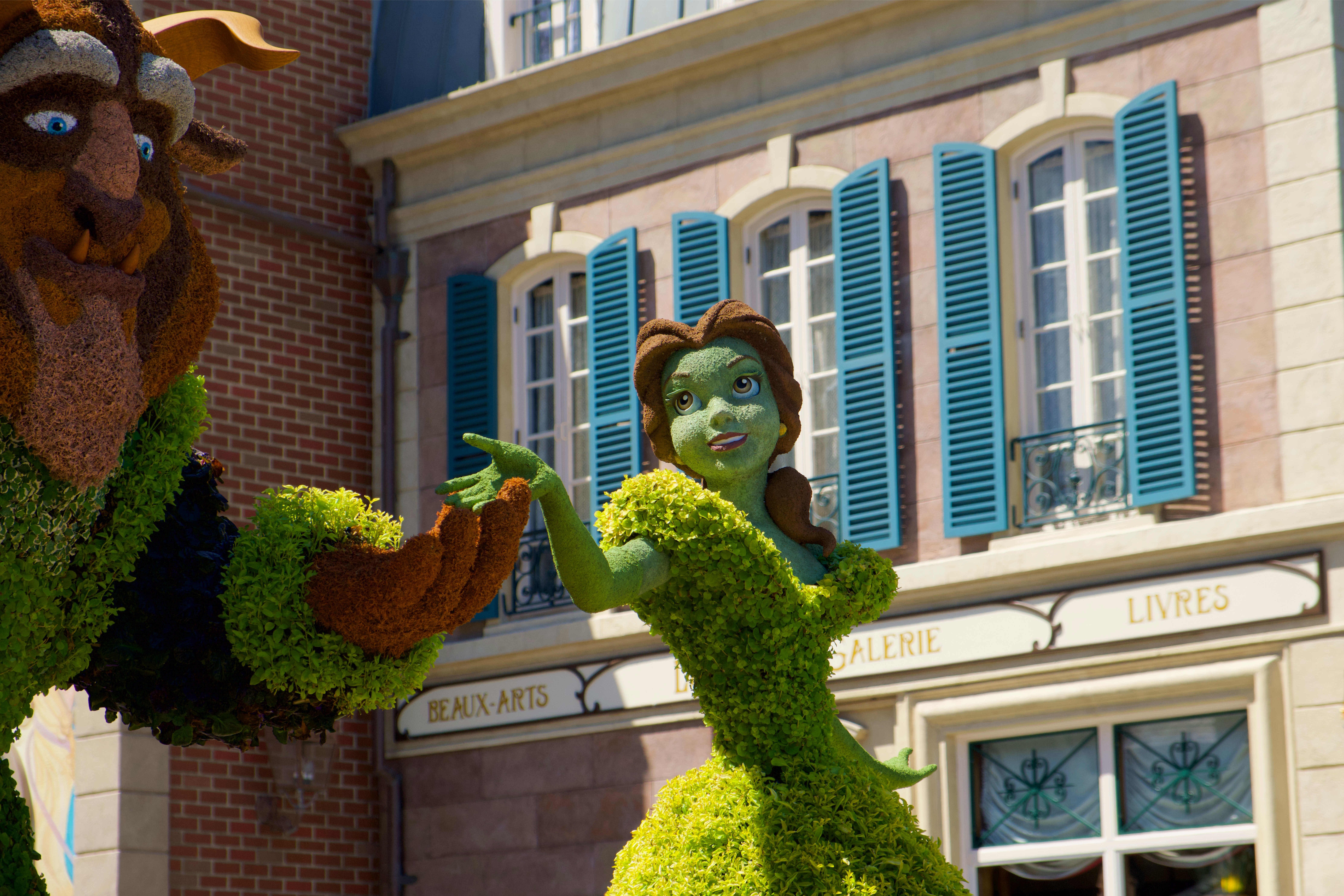 Photo of Beauty and the Beast bushes at Walt Disney World