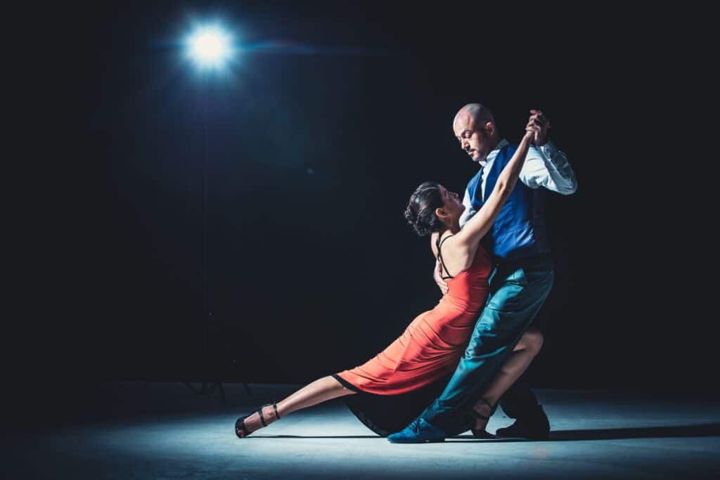 Photo of a man and woman ballroom dancing