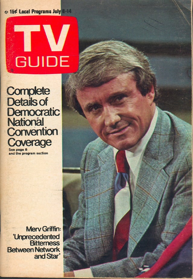 An old issue of TV Guide with Merv Griffin on the cover