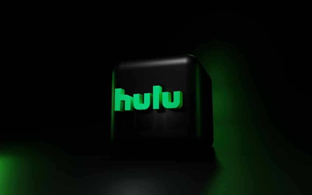3D Rendering of a black block featuring the Hulu logo