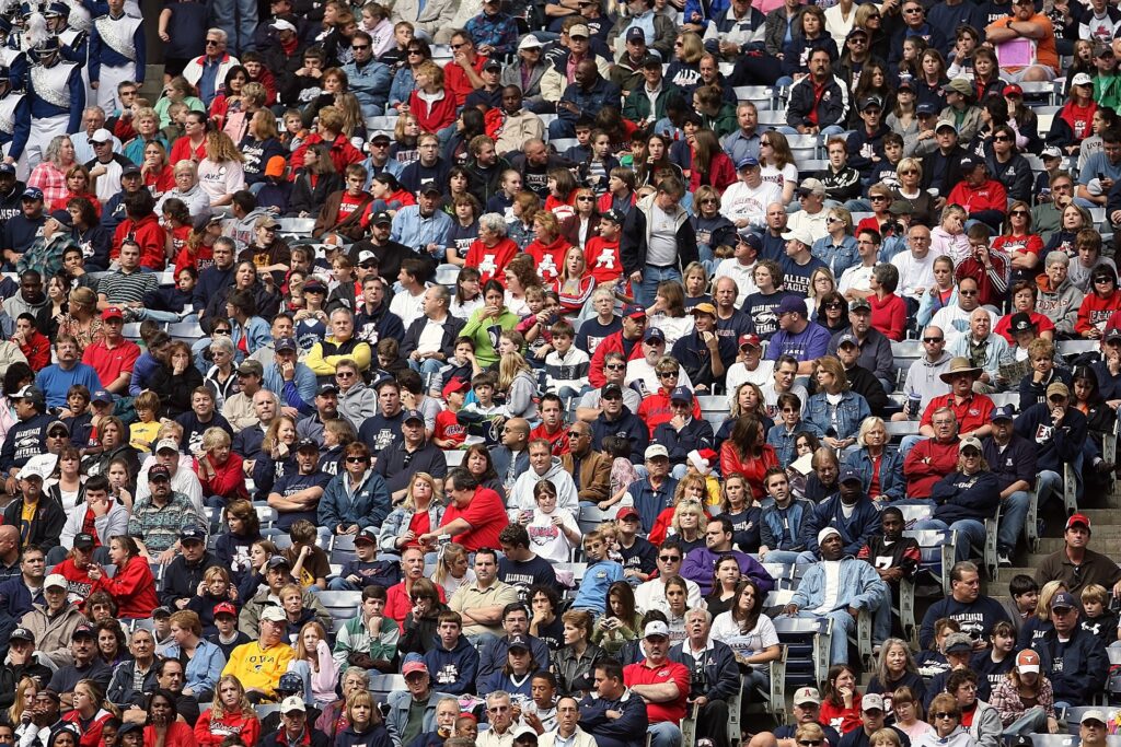 Photo of sports fans in a crowded stadium