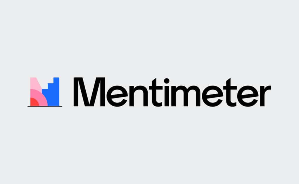 Mentimeter logo with pink circle and blue building blocks