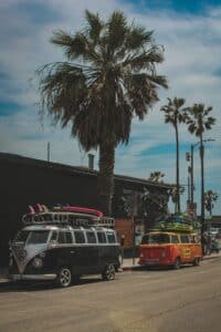 Two VW cars in Venice Beach