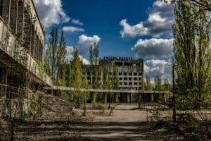 Destroyed building in Chernobyl
