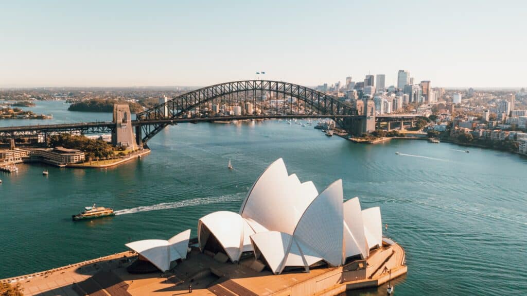 Photo of the Sydney Opera House at day in Sydney, Australia.