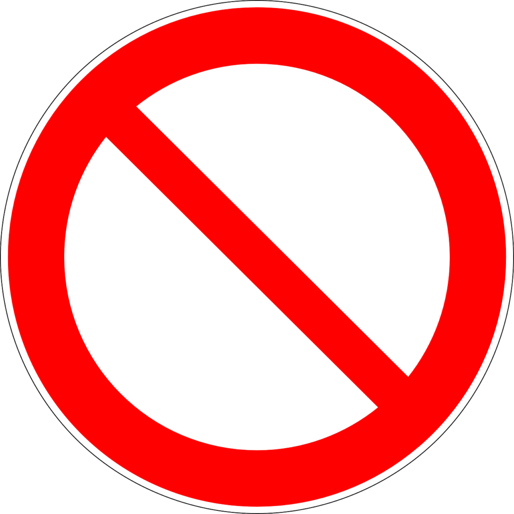 An illustration of a red prohibited symbol