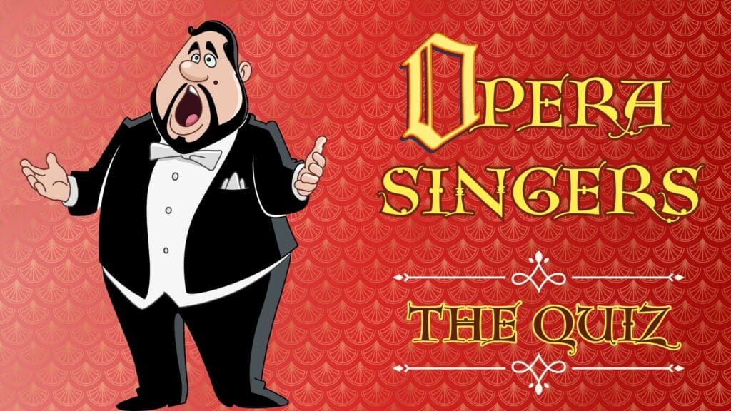 Cartoon male opera singer; text