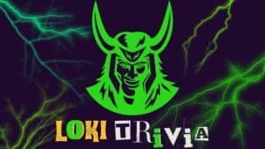 graphic of Loki, lightning; text
