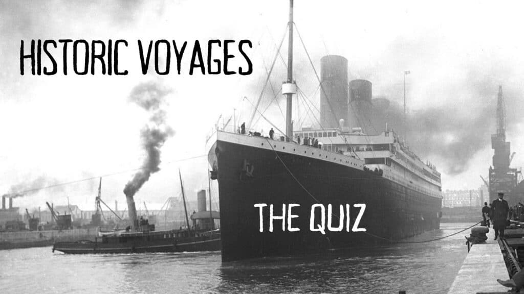 photo of the Titanic; text